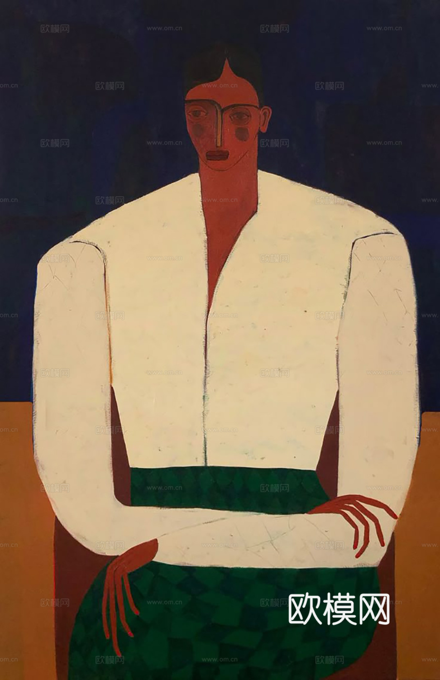 中古风挂画 人物挂画  水彩挂画