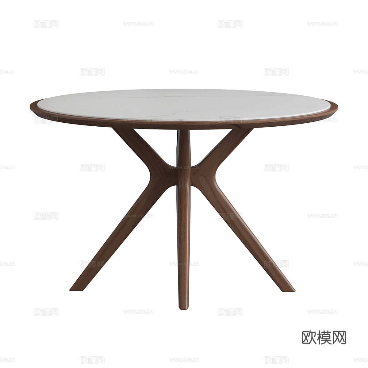 现代意式圆餐桌椅组合3d模型