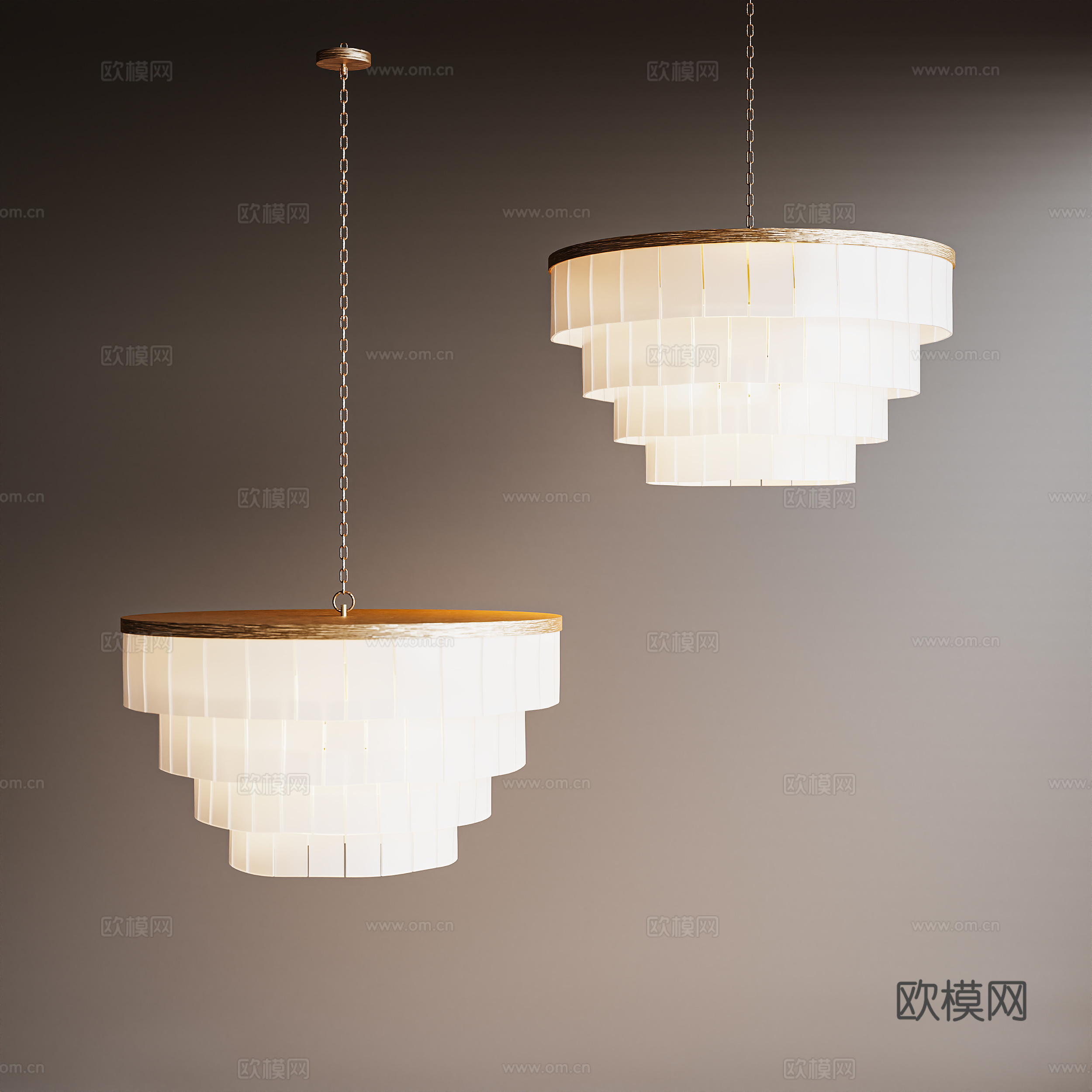 新中式吊灯  圆形吊灯  客厅卧室吊灯3d模型