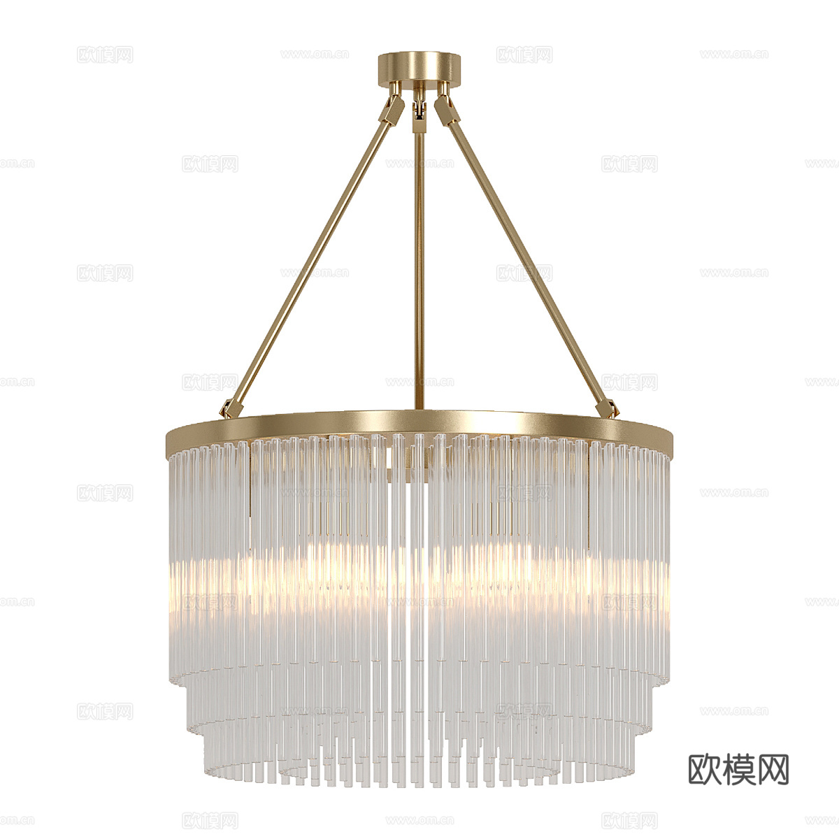 现代轻奢金属玻璃装饰吊灯3d模型