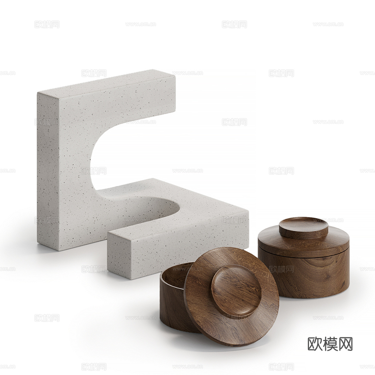 现代意式极简饰品摆件组合3d模型