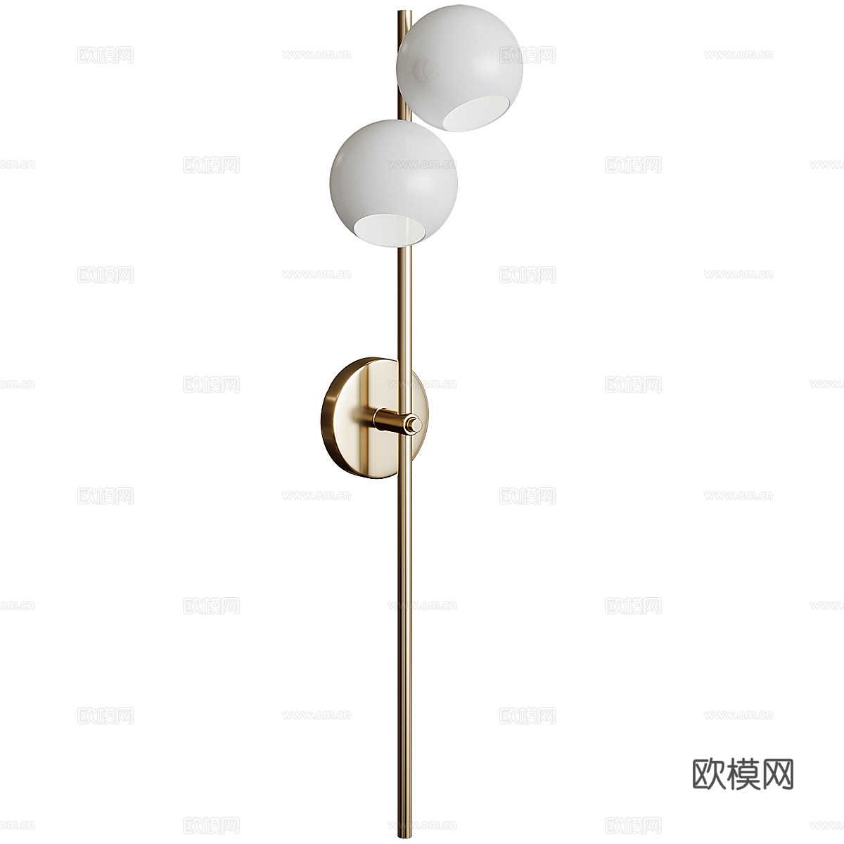 现代轻奢长条金属壁灯3d模型