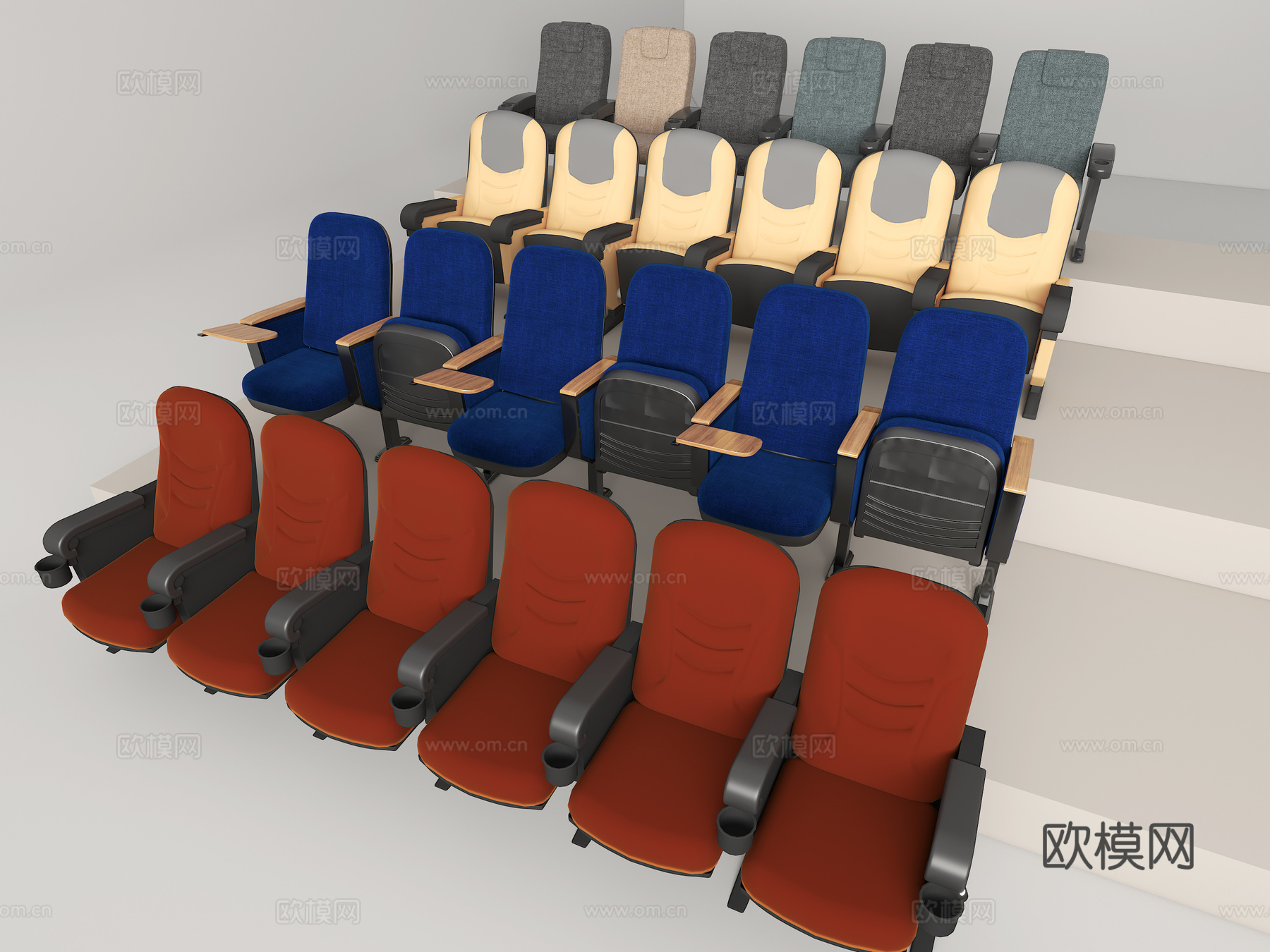 电影院座椅 报告厅座椅3d模型