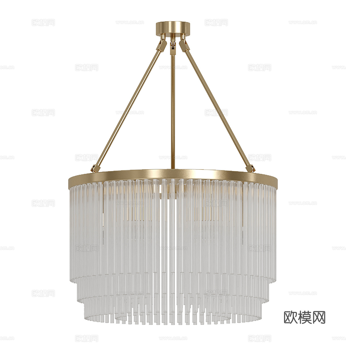 现代轻奢金属玻璃装饰吊灯3d模型
