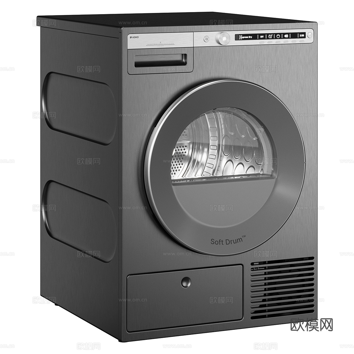 现代意式极简 Asko 洗衣机 烘干机 烘干柜3d模型
