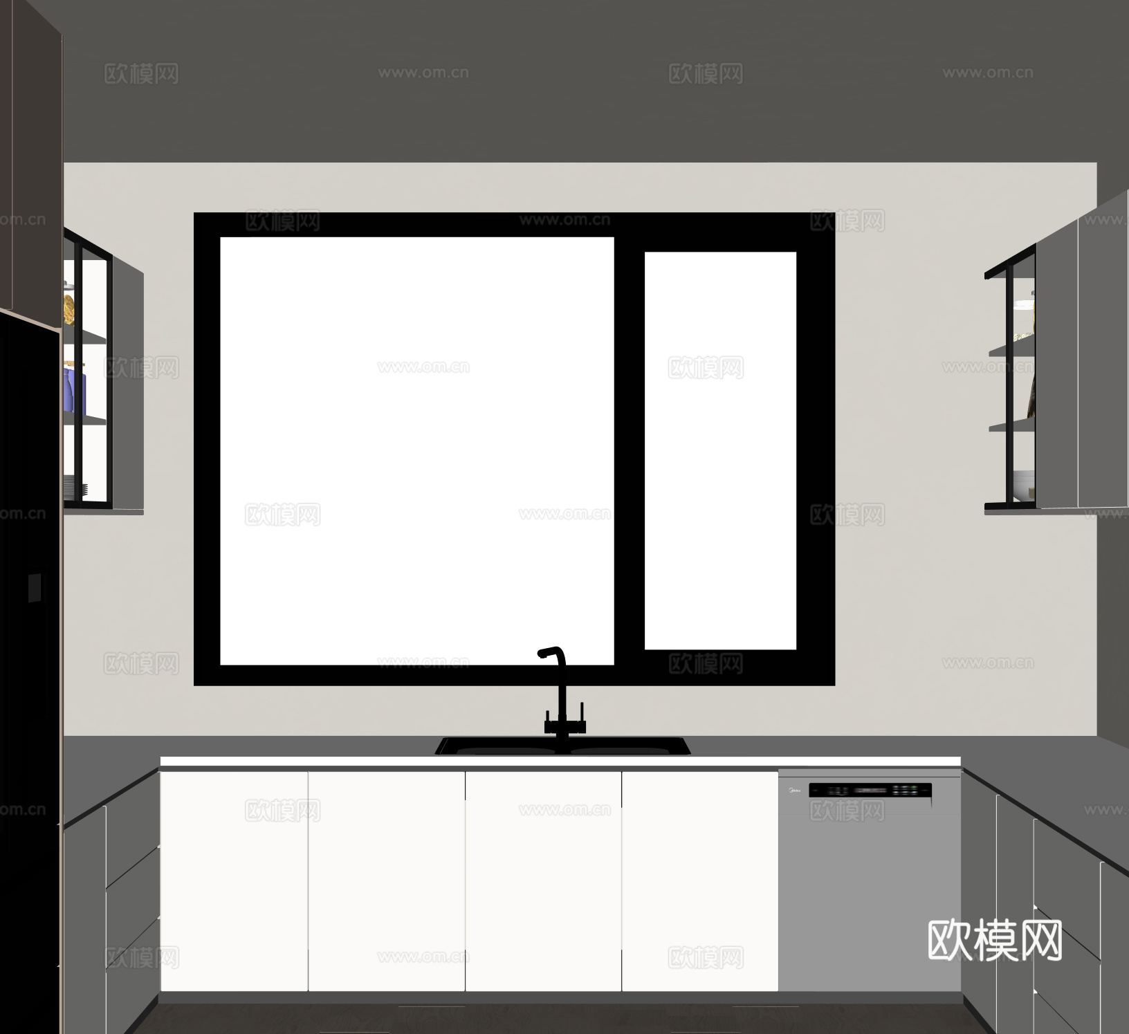 现代厨房su模型