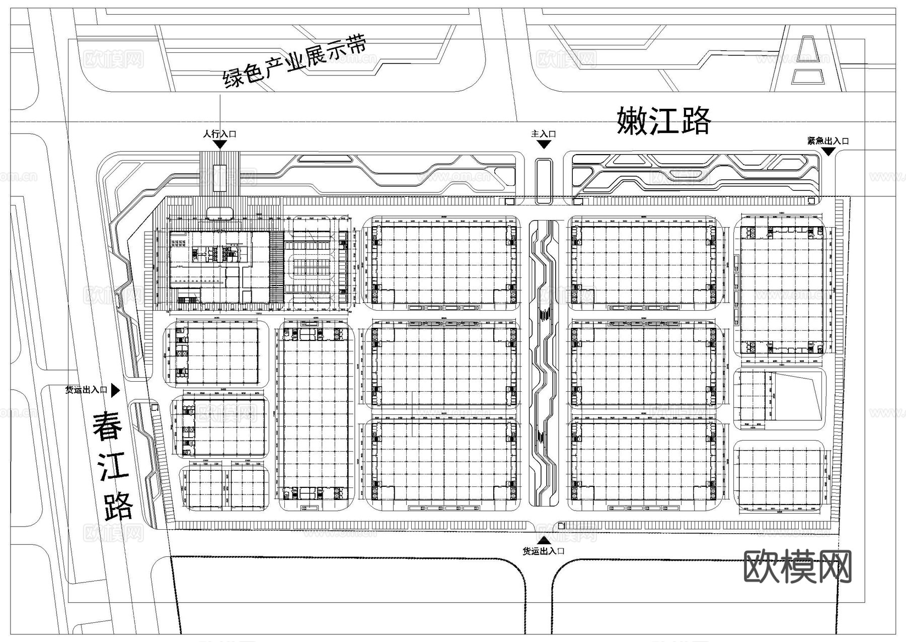 产业园建筑 科创园 产业园 科技园 商业综合体cad施工图