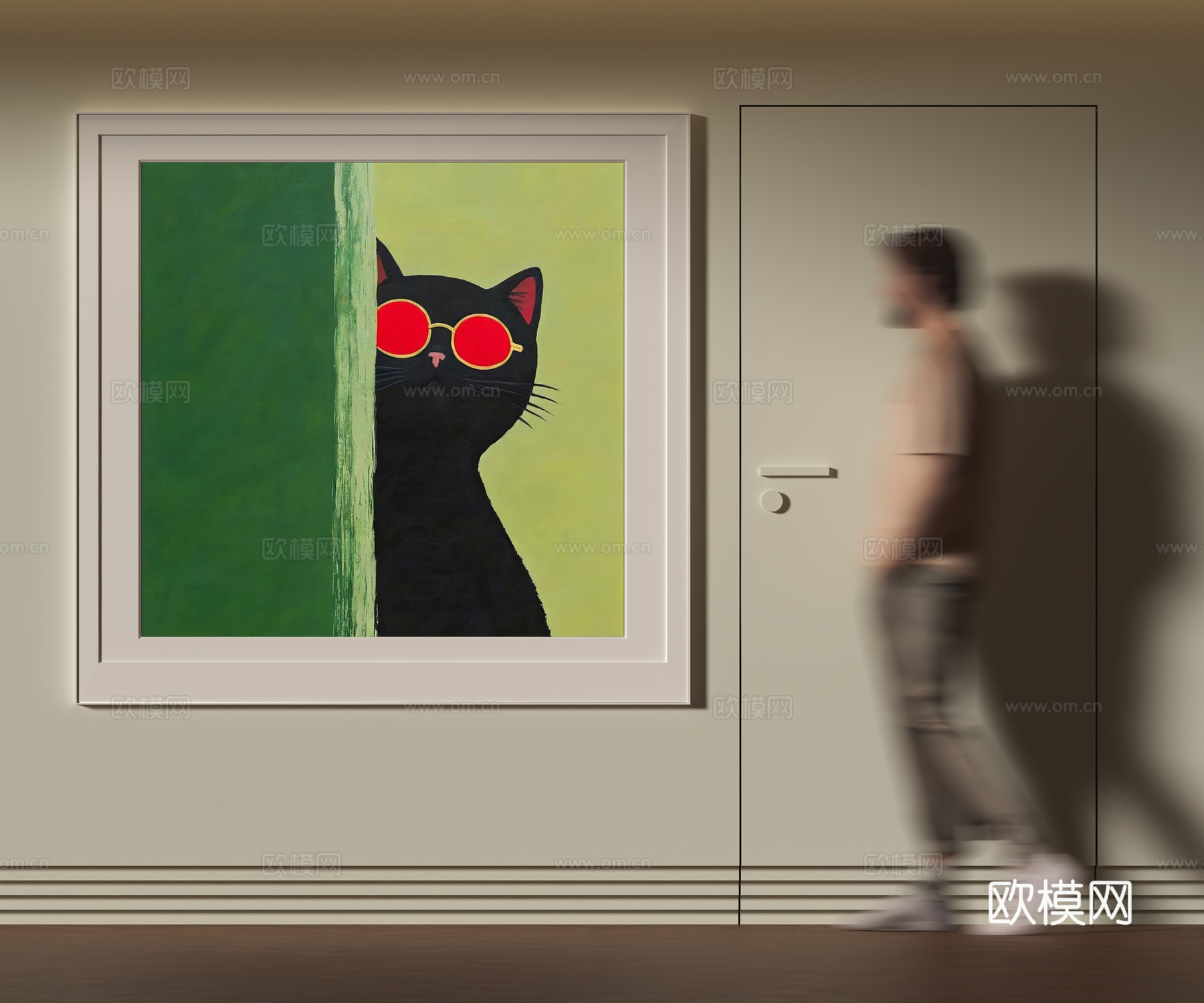 现代动物装饰挂画su模型