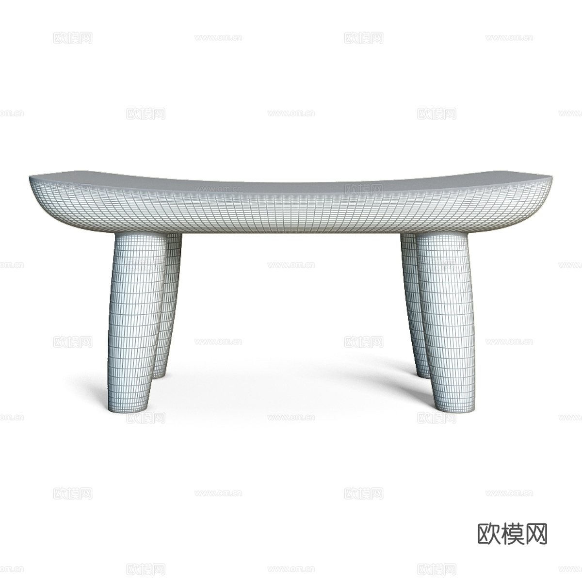 新中式原木风木凳3d模型
