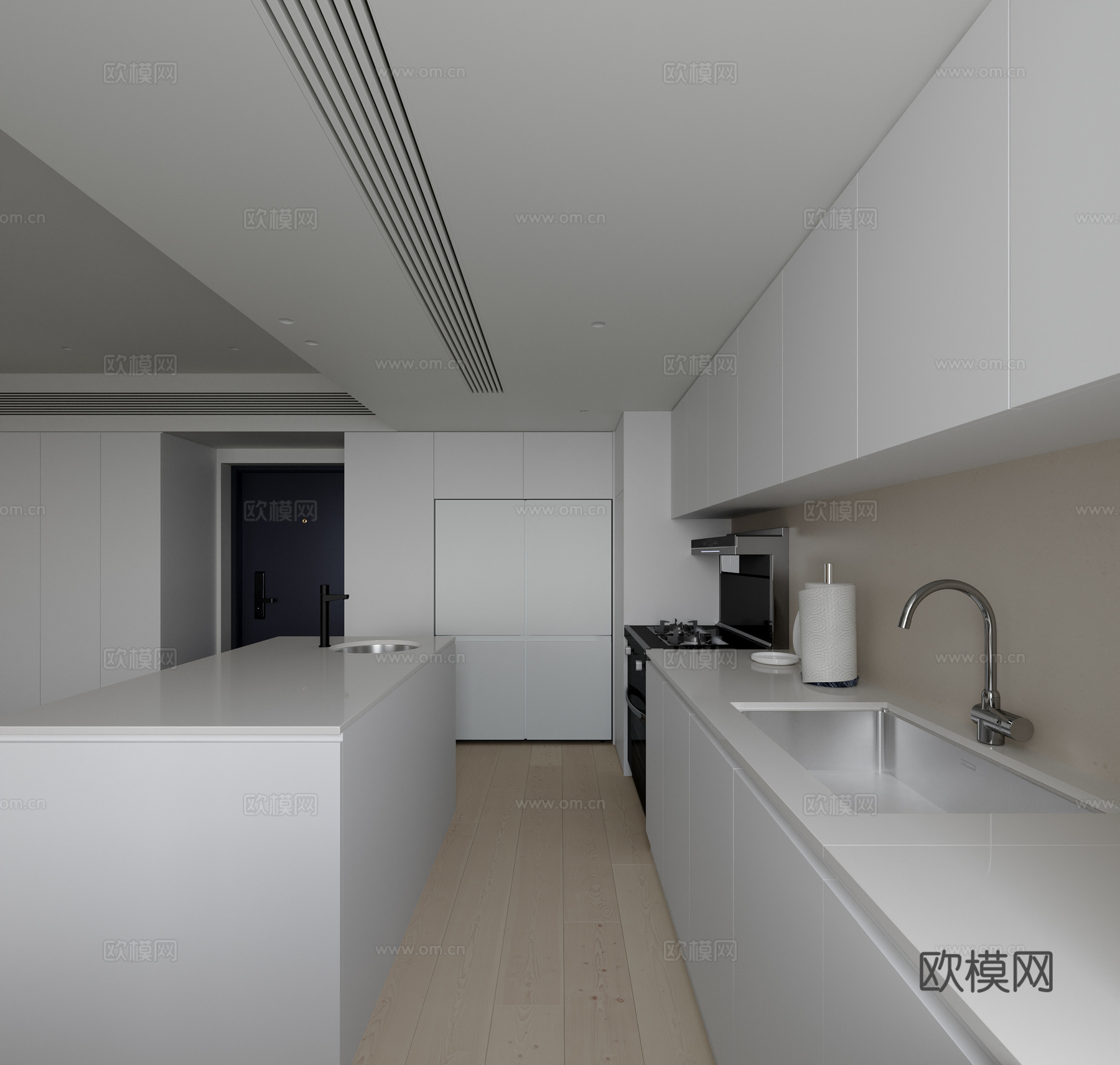 现代厨房su模型