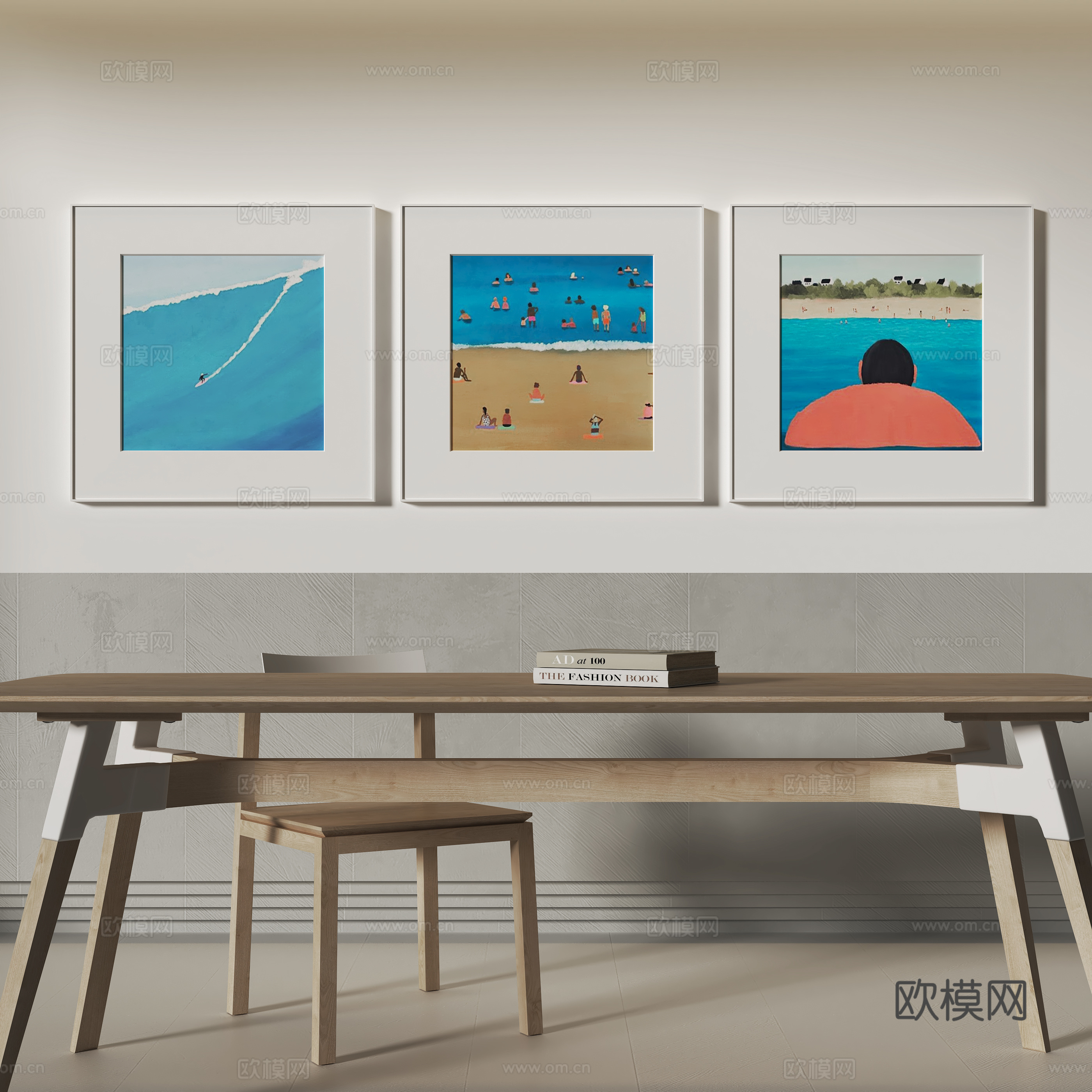 现代装饰挂画组合3d模型
