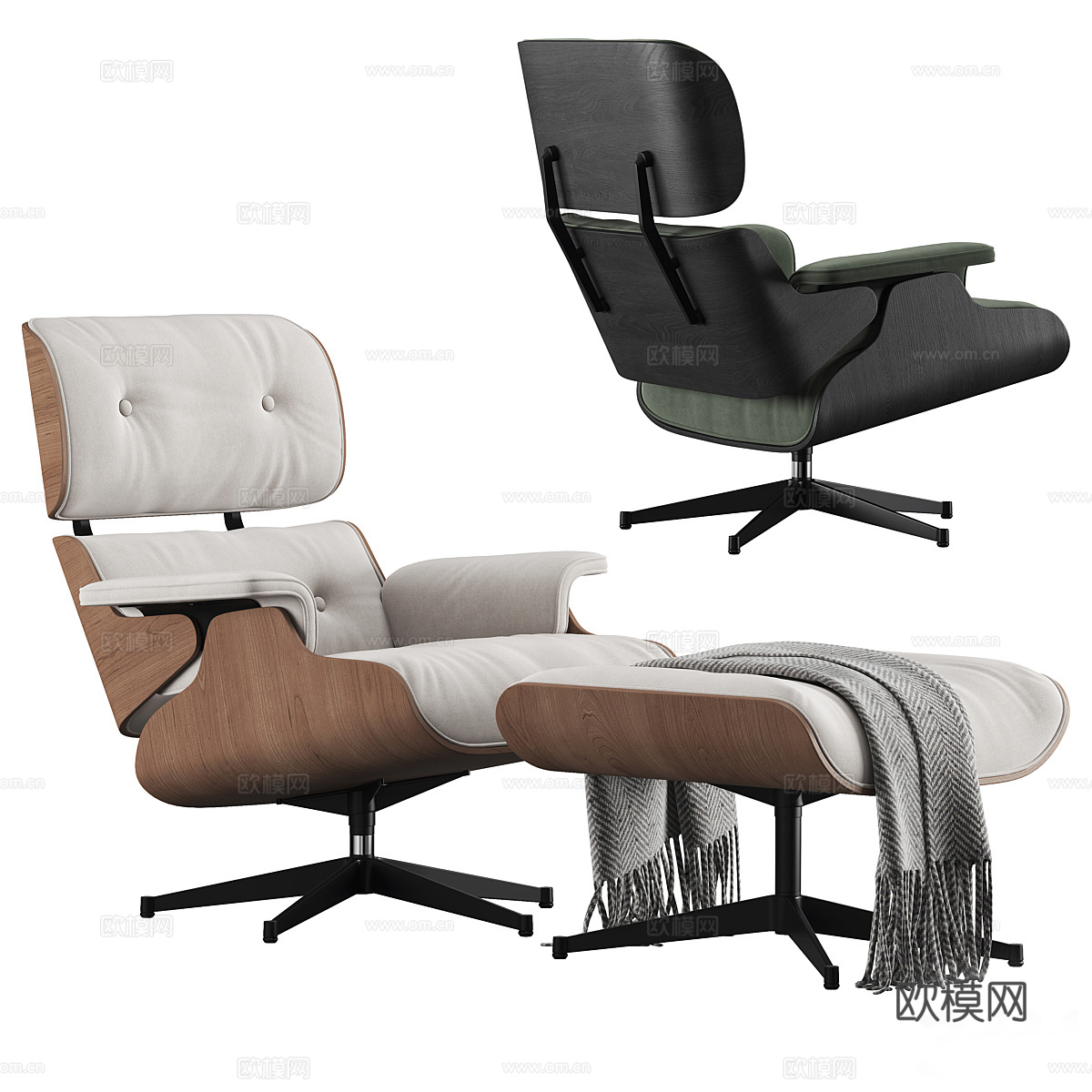 现代意式 Eames 休闲椅3d模型