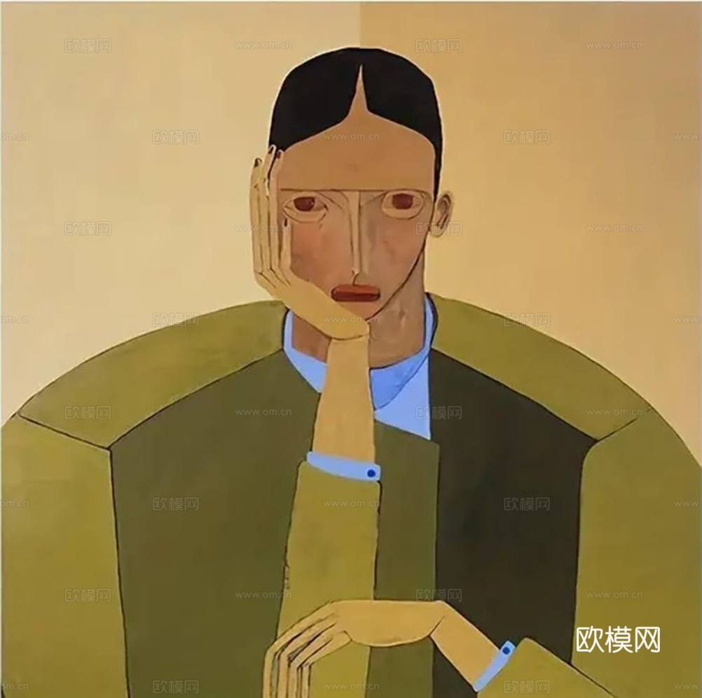 中古风挂画 人物挂画  水彩挂画