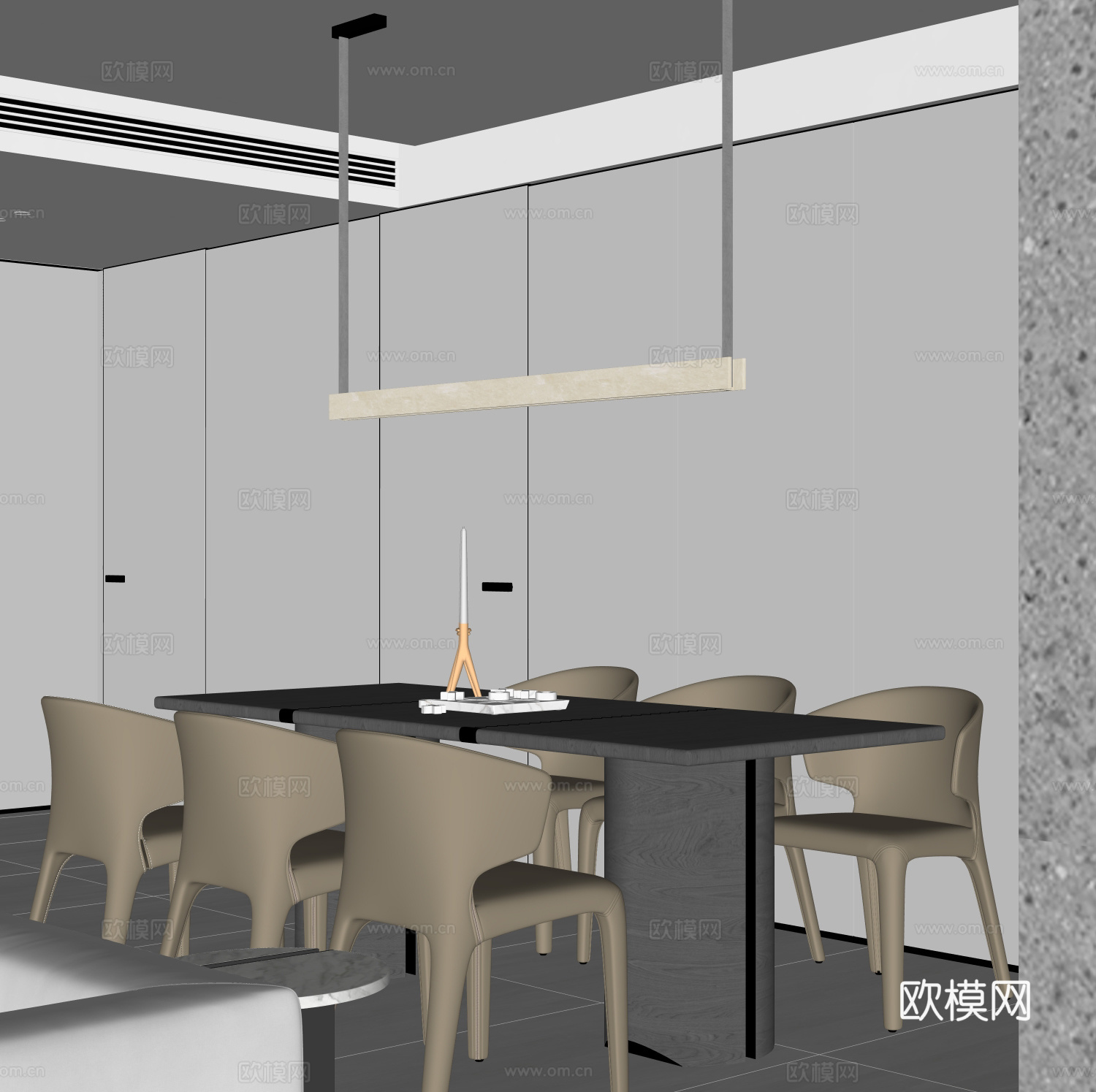 现代餐厅su模型
