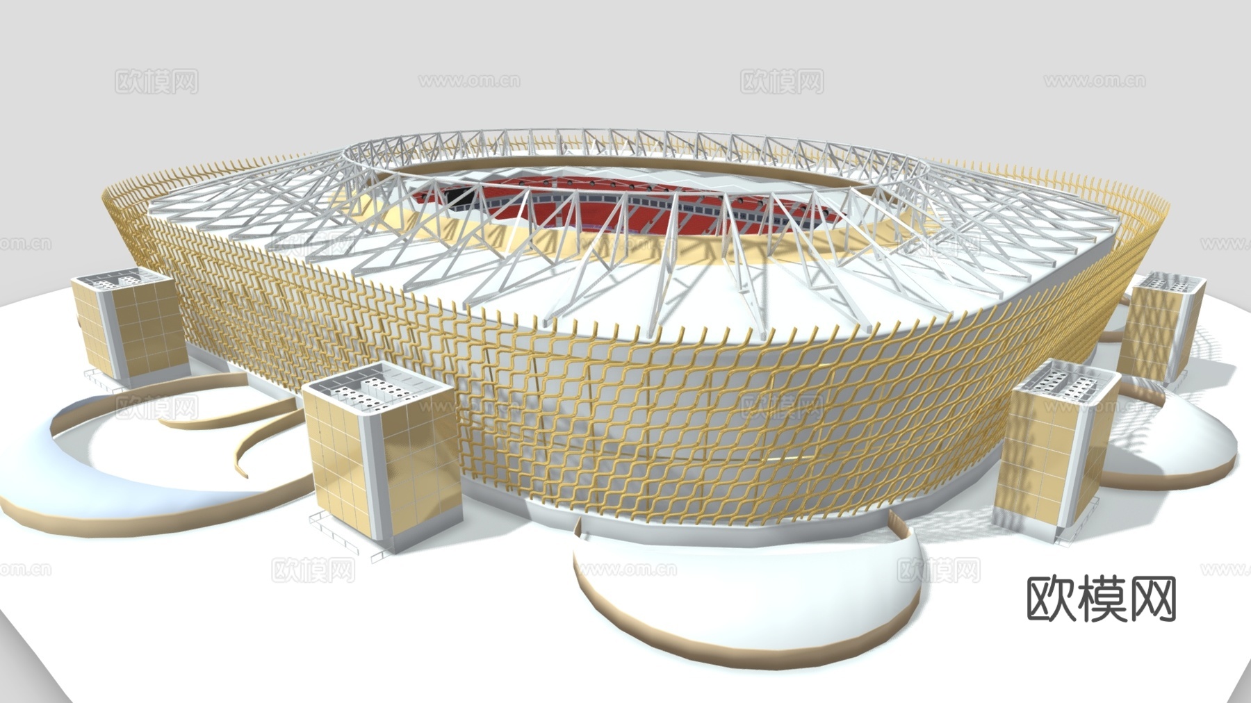现代体育建筑 露天体育场 体育场馆 足球场 体育中心3d模型