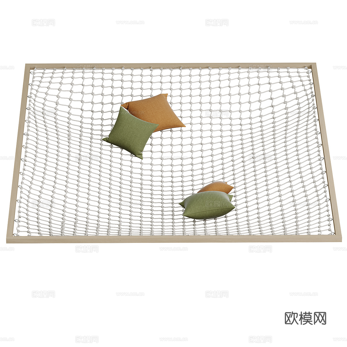 现代奶油风吊床 吊床挂网3d模型