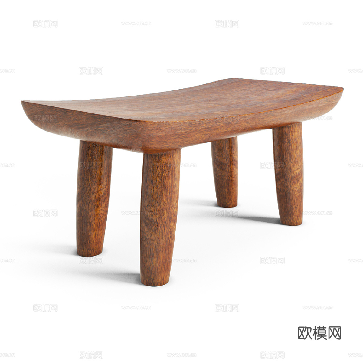 新中式原木风木凳3d模型