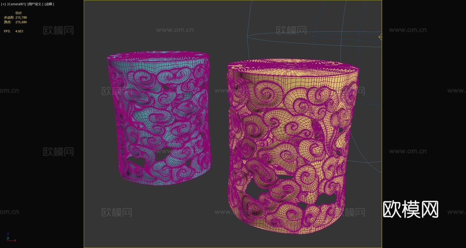 中式祥云凳板凳新中式凳子3d模型