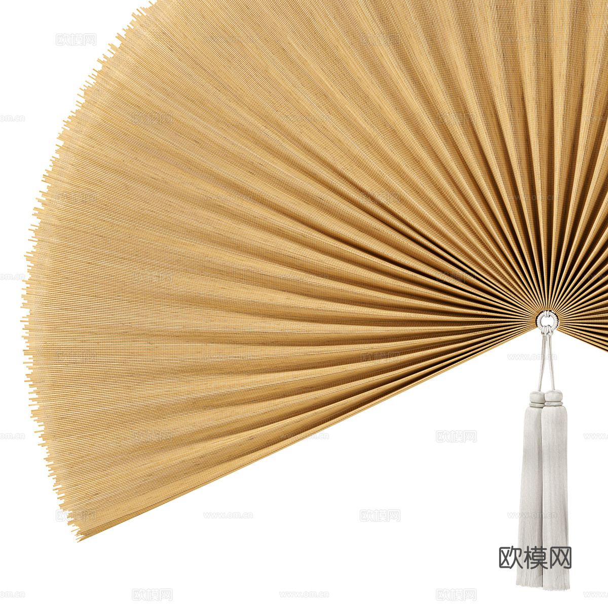 新中式侘寂竹扇 扇子3d模型