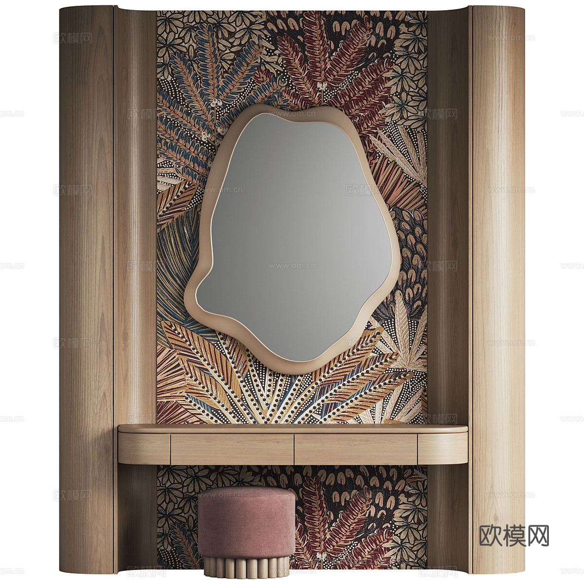 新中式轻奢梳妆台3d模型