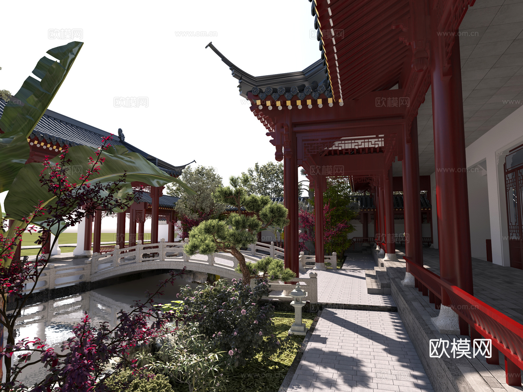 古建 园林 中式建筑 民宿 小镇 祠堂 斗拱3d模型