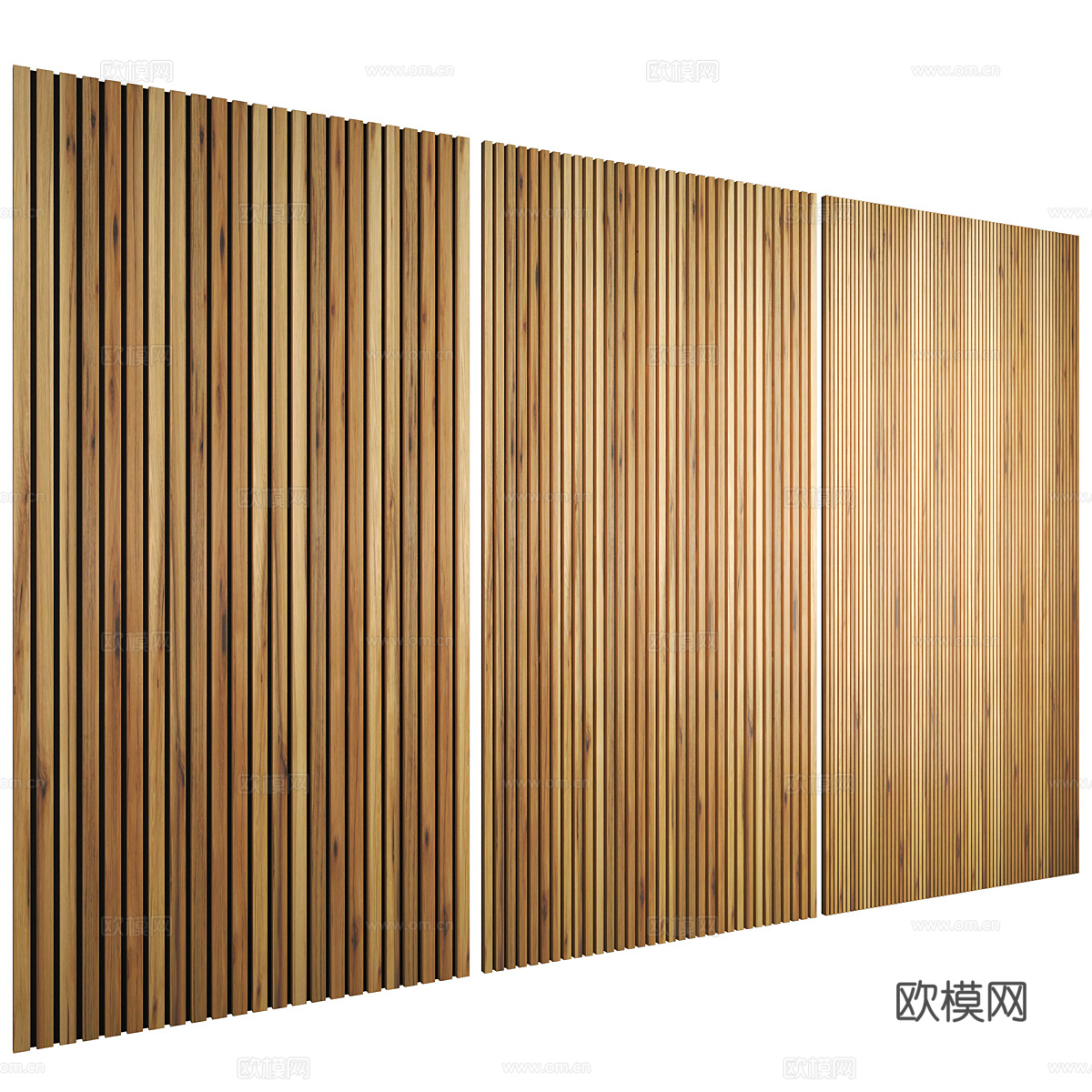 现代意式装饰墙板 格栅板3d模型