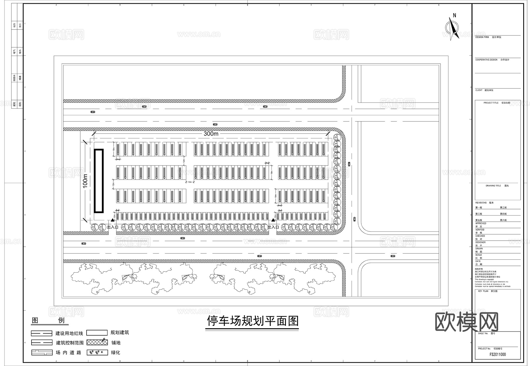 停车场平面规划图cad施工图