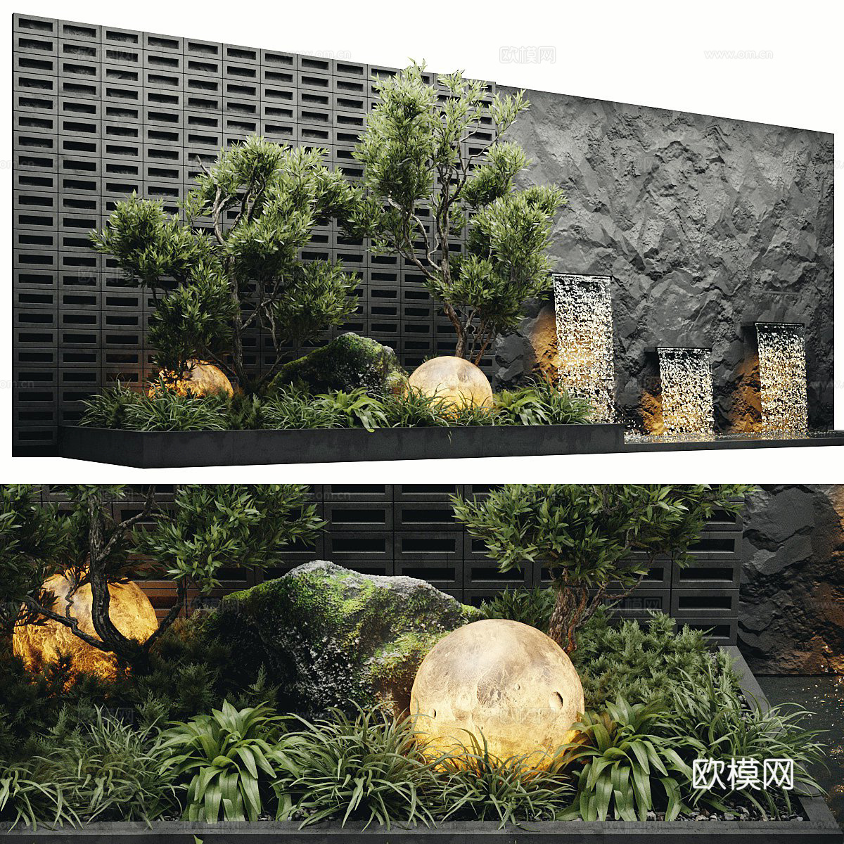 现代景观小品 楼梯间景观 室内景观3d模型