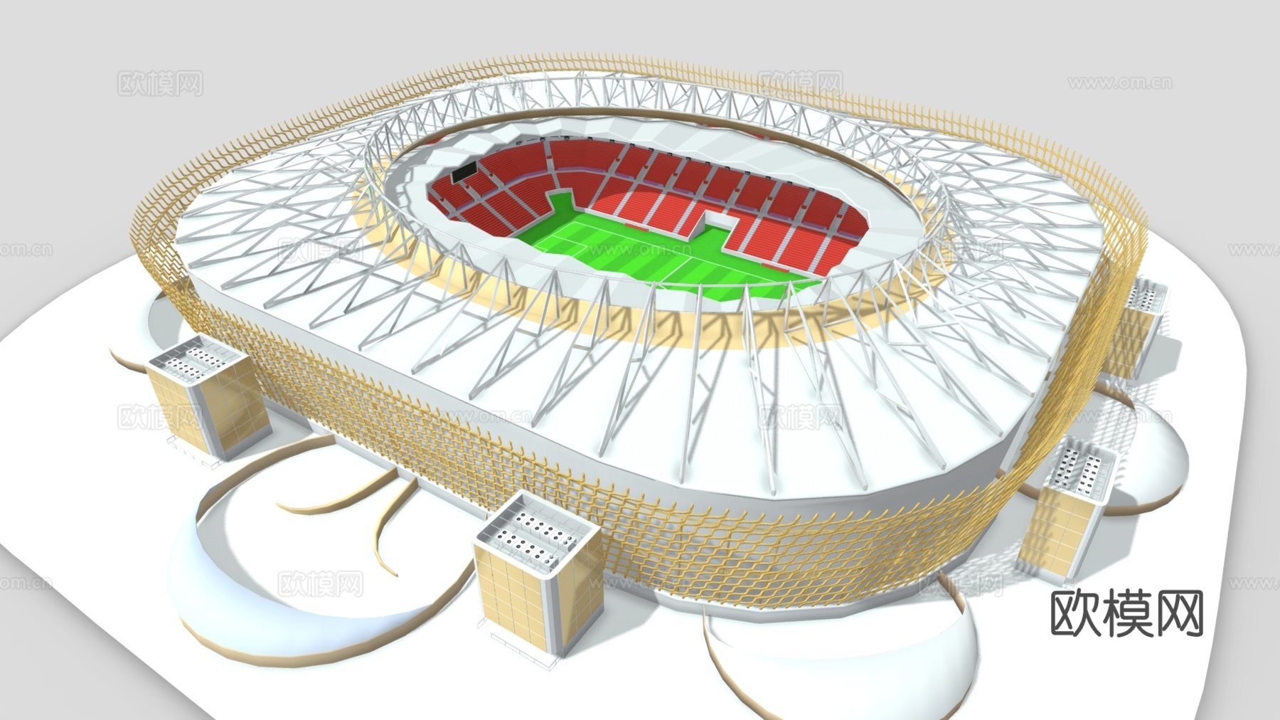 现代体育建筑 露天体育场 体育场馆 足球场 体育中心3d模型