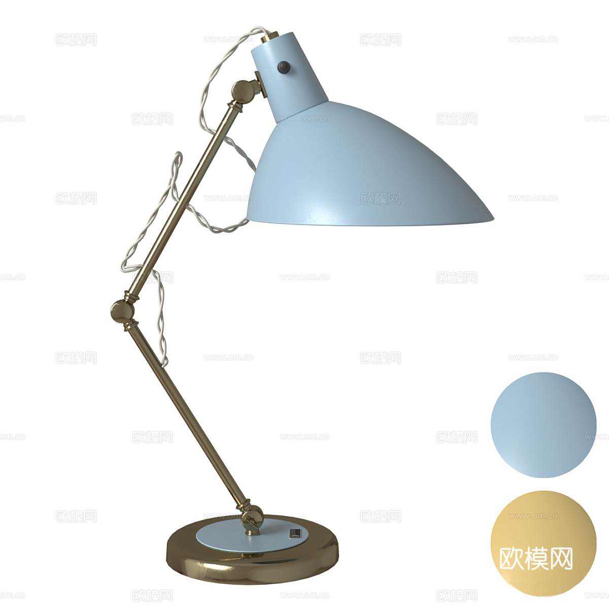 现代轻奢北欧金属台灯3d模型
