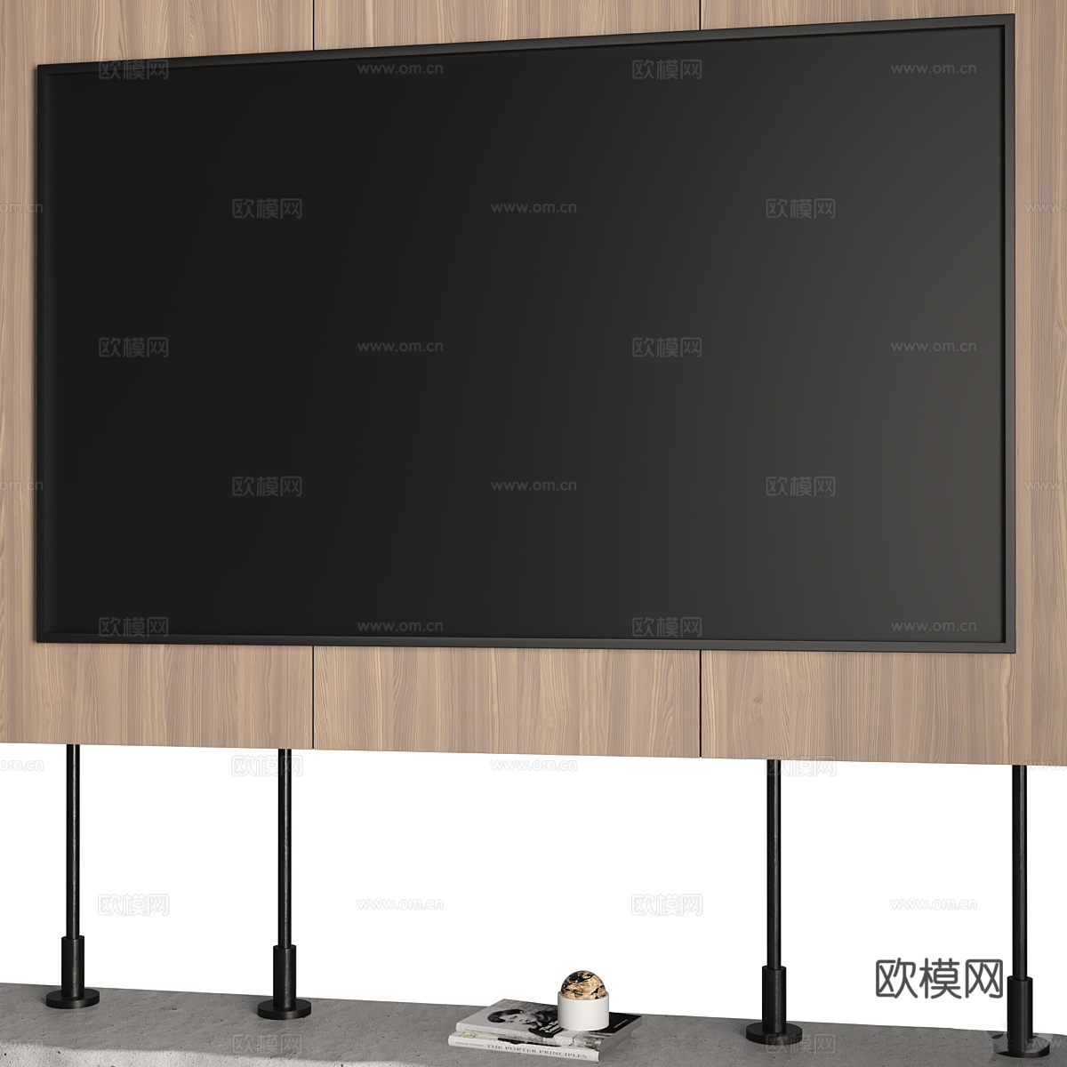 现代意式极简电视背景墙3d模型