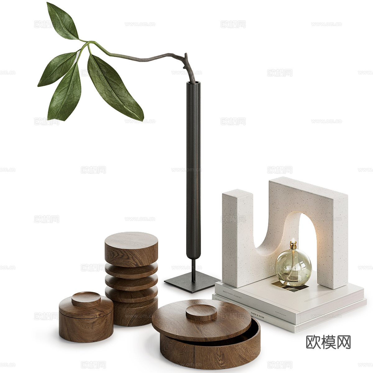 现代意式极简饰品摆件组合3d模型