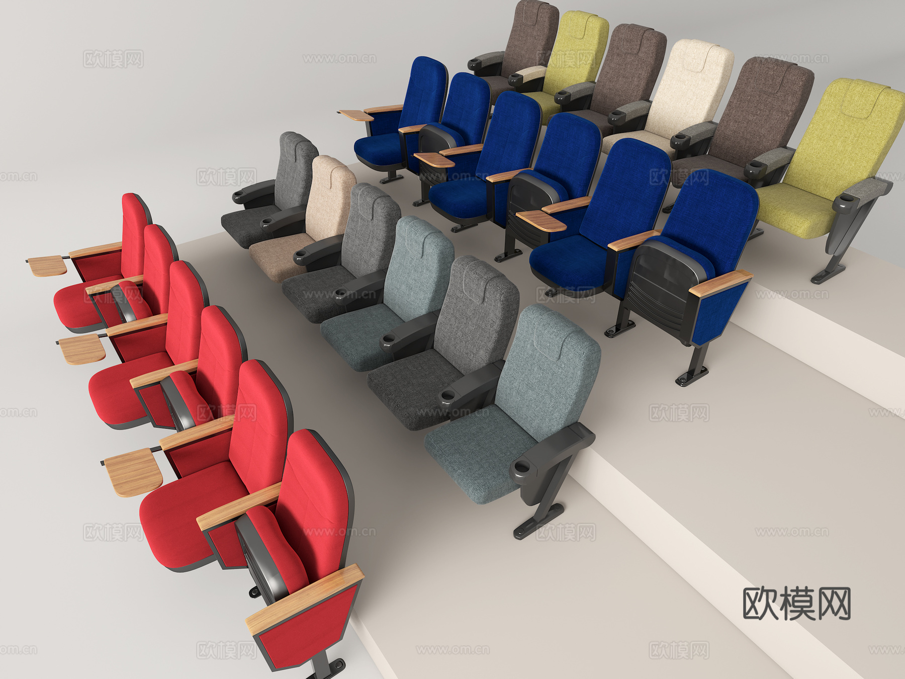 电影院座椅 报告厅座椅3d模型
