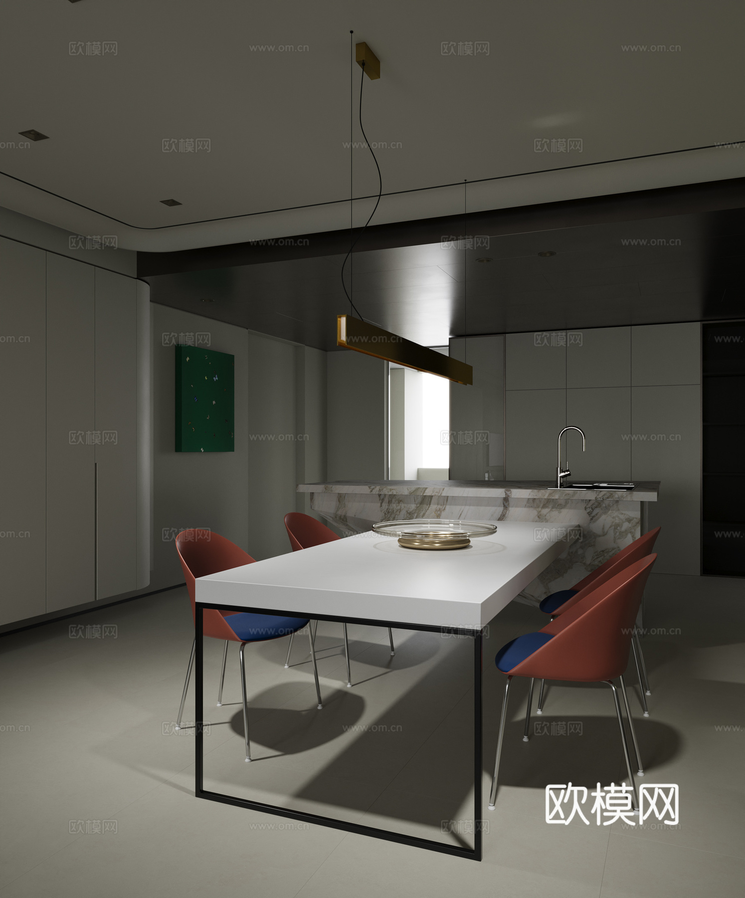 现代餐厅su模型