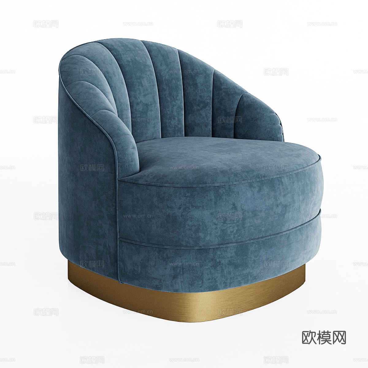 现代意式轻奢布艺沙发椅3d模型
