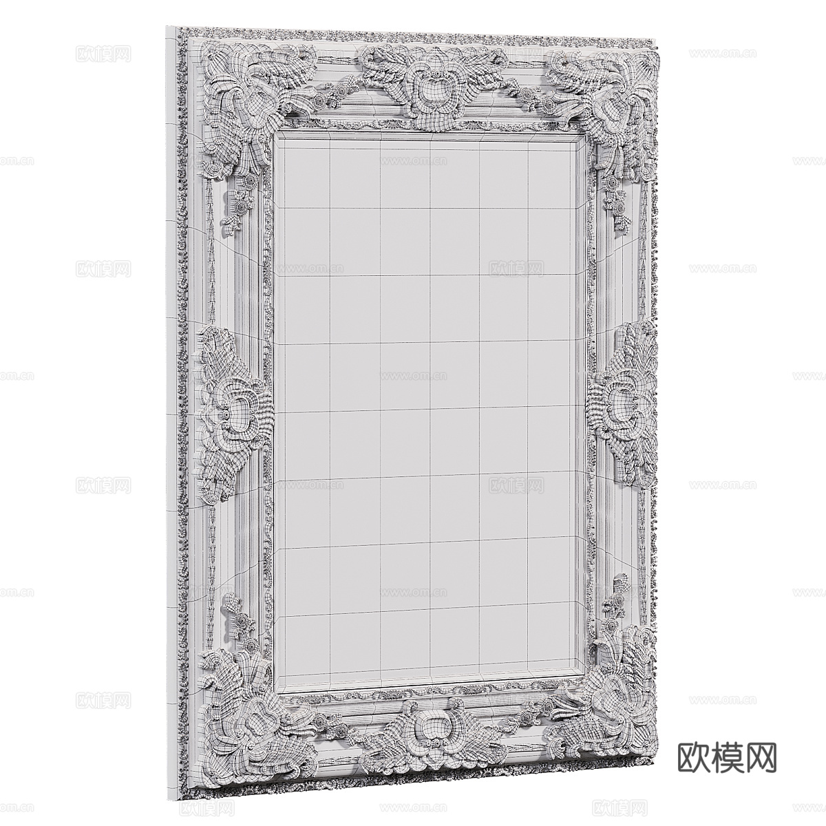 法式轻奢镜子 装饰镜 银镜3d模型