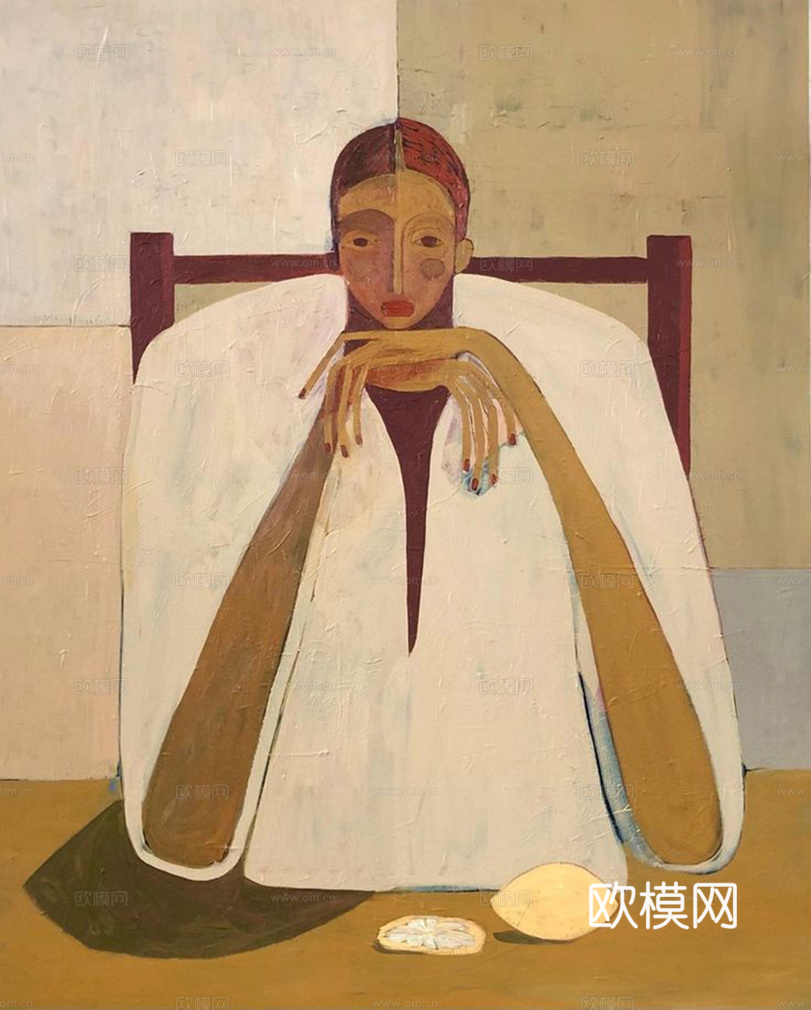 中古风挂画 人物挂画  水彩挂画