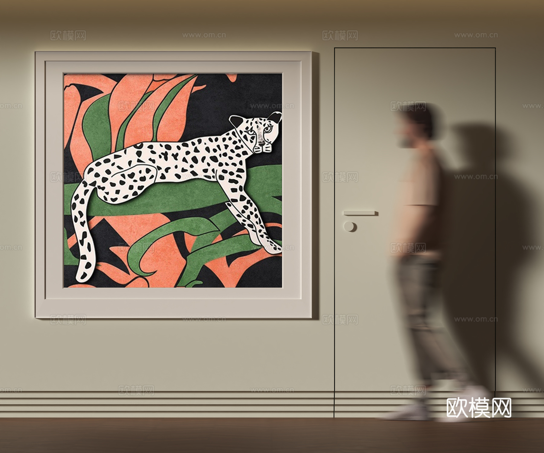 现代动物装饰挂画su模型