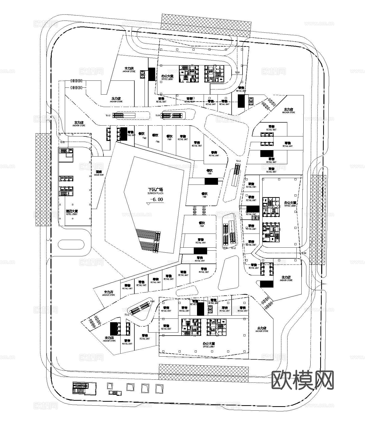 产业园建筑 科创园 产业园 科技园 商业综合体cad施工图