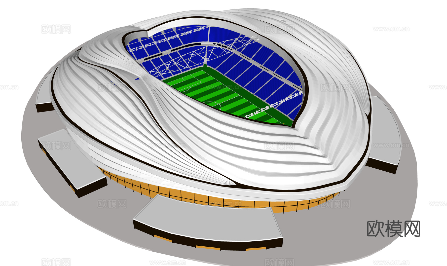 现代体育建筑 露天体育场 体育场馆 足球场 体育中心3d模型