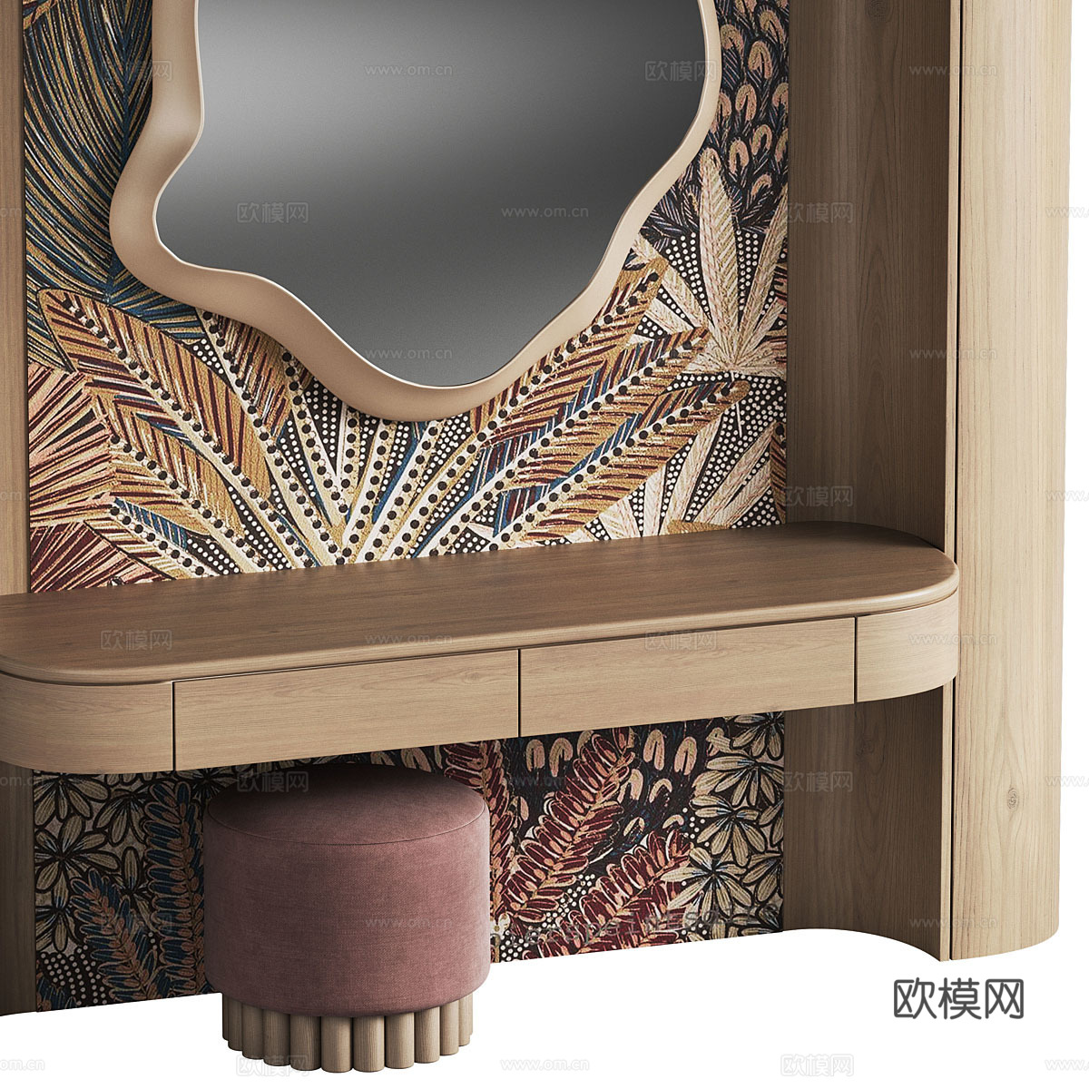新中式轻奢梳妆台3d模型