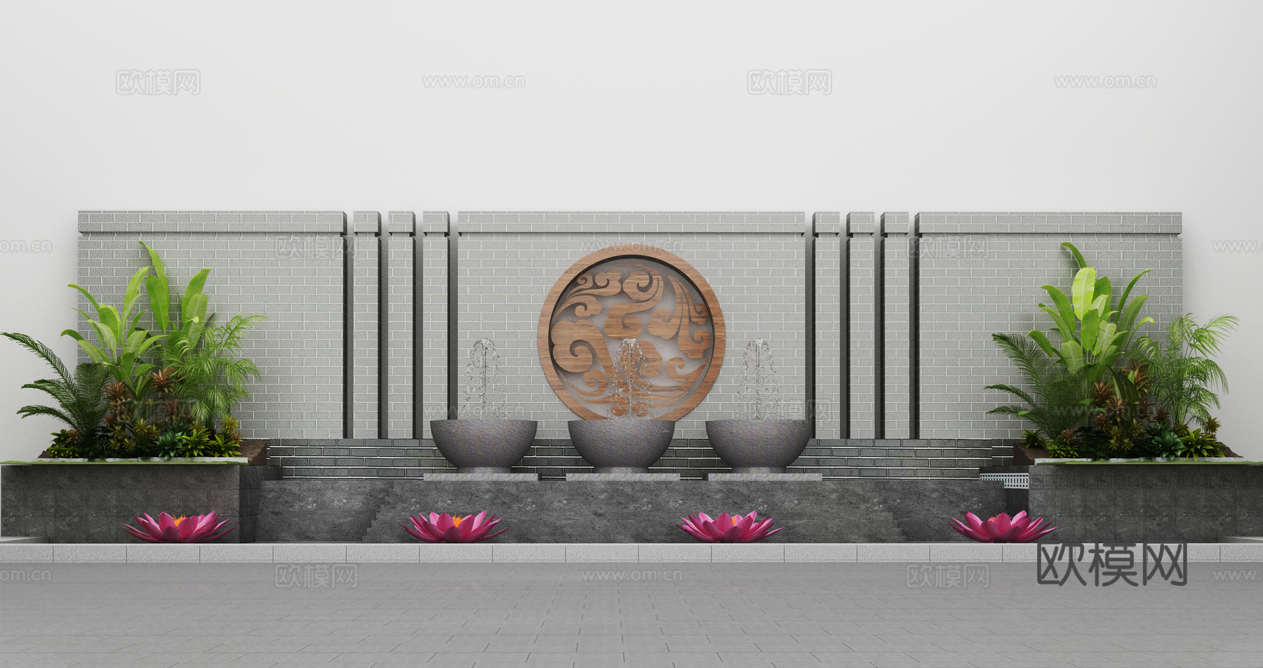 小区水景 庭院景观3d模型