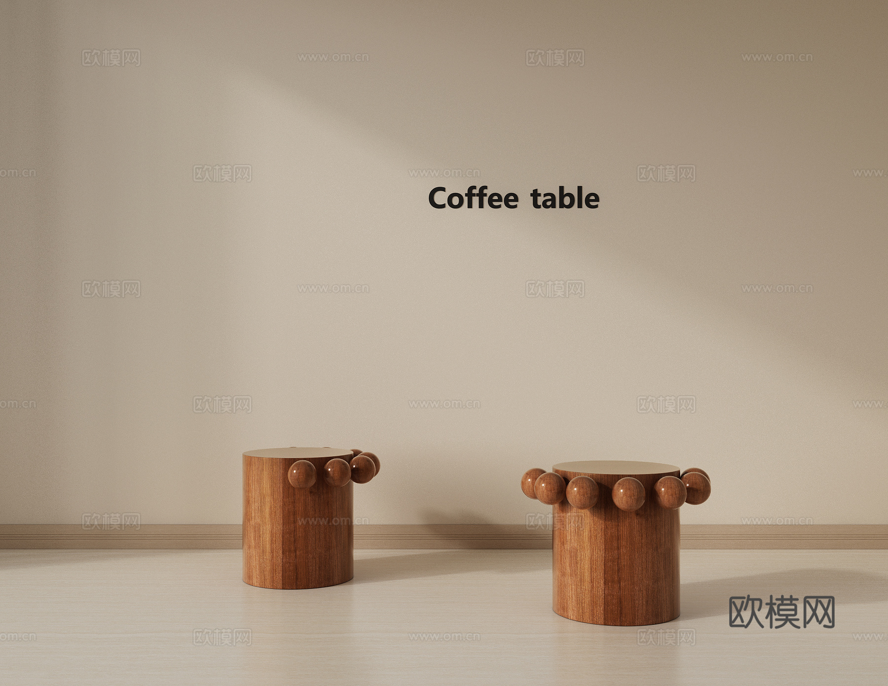 侘寂风木边几 角几 复古边几 茶几 圆形边几 异形边几su模型