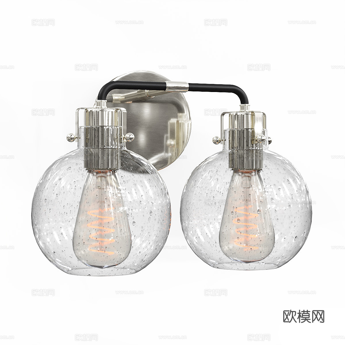 现代意式轻奢双头玻璃壁灯3d模型