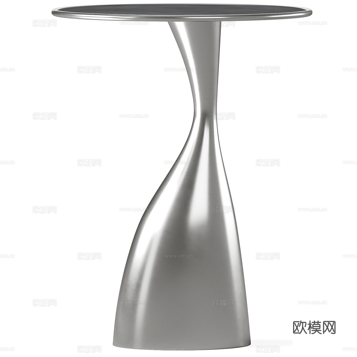 现代轻奢金属圆边几3d模型