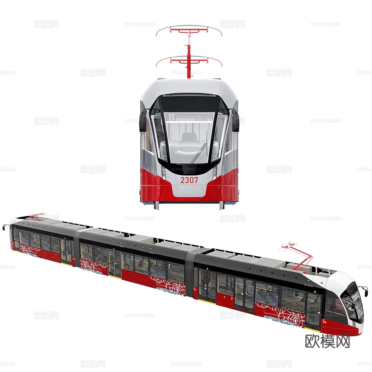 现代有轨电车 电车3d模型