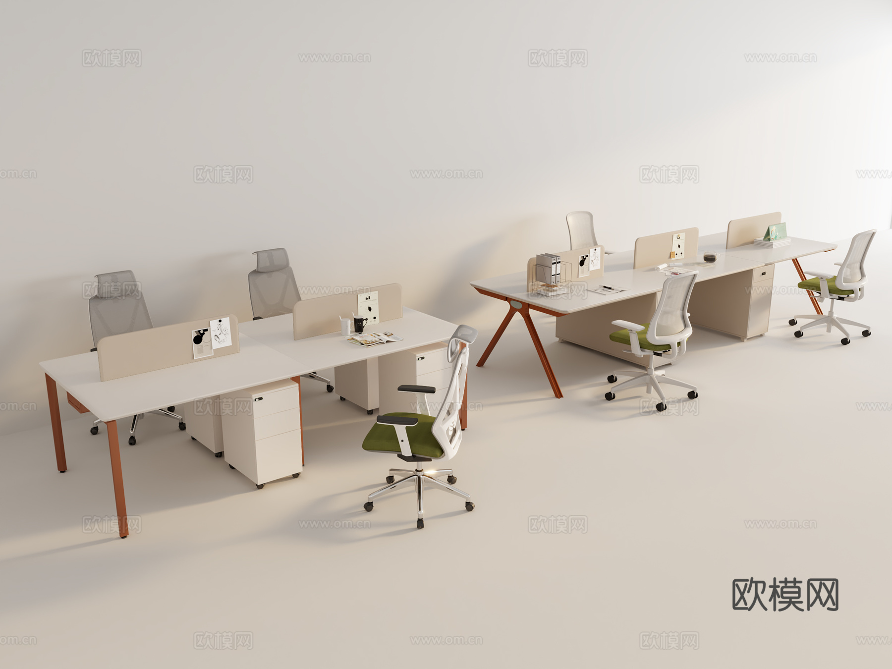 现代办公区 办公室3d模型