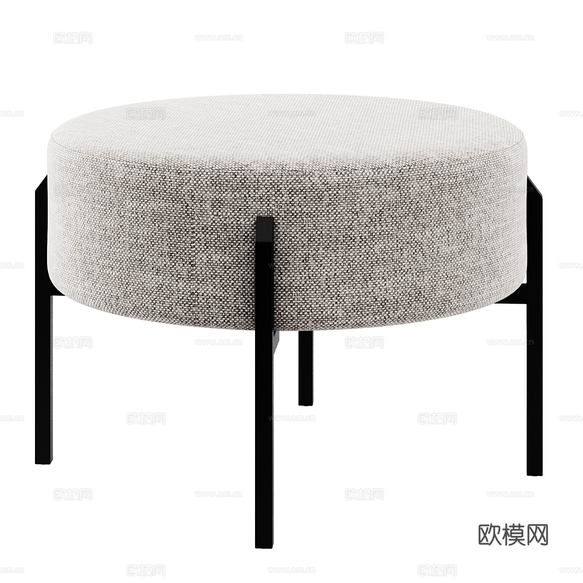 现代意式布艺圆凳3d模型