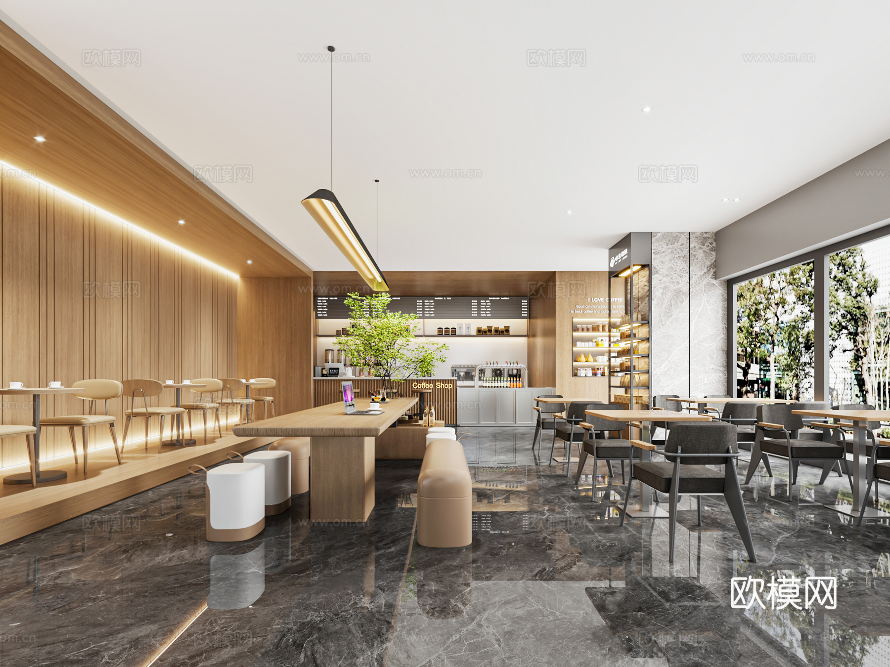 现代咖啡店3d模型