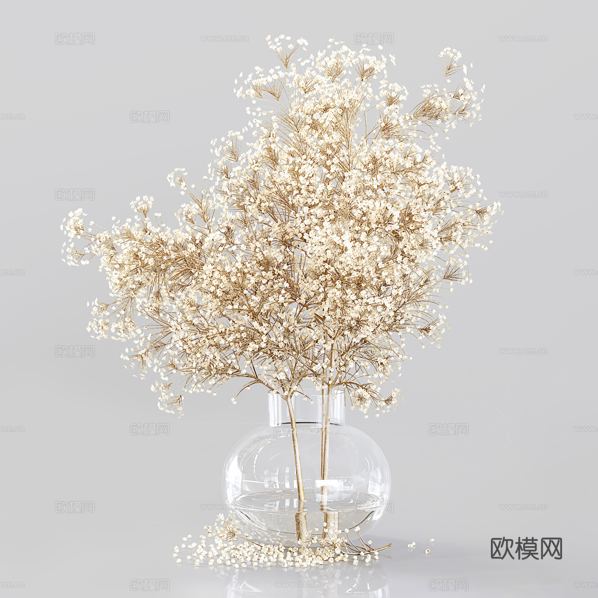 现代意式花瓶花艺3d模型